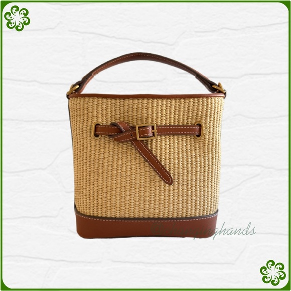 MANGO Raffia-Effect Bucket Crossbody Bag - Picture 3 of 9
